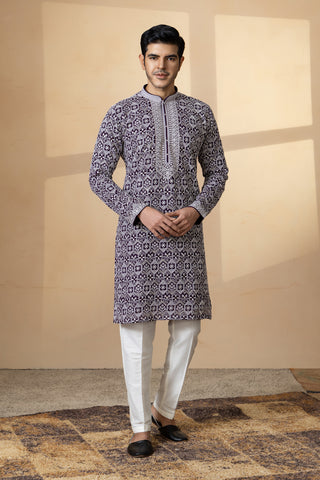 PURPLE IRIS KURTA SET