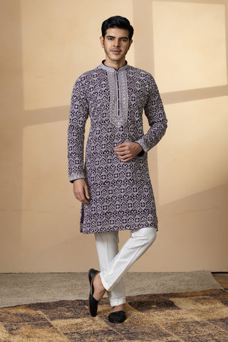 PURPLE IRIS KURTA SET