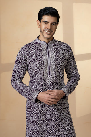 PURPLE IRIS KURTA SET