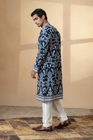 TEAL EMBROIDERY KURTA SET