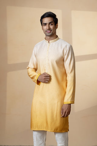 YELLOW OMBRE KURTA SET