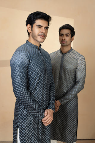 BLUE OMBRE KURTA SET