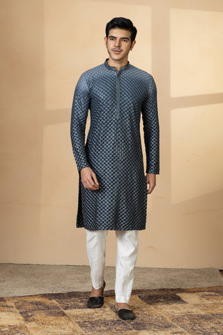 BLUE OMBRE KURTA SET