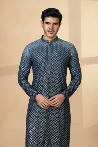 BLUE OMBRE KURTA SET