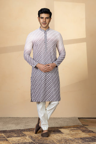 PURPLE OMBRE KURTA SET