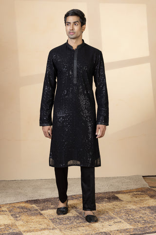 BLACK BOLT KURTA SET