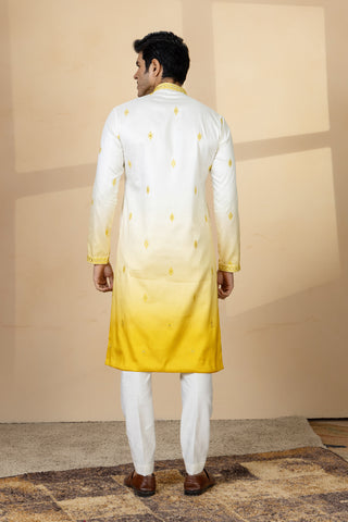 YELLOW ARC OMBRE KURTA SET