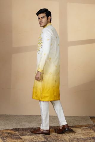 YELLOW ARC OMBRE KURTA SET