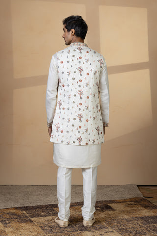 WHITE NOOR JACKET KURTA SET