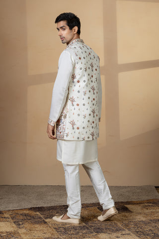 WHITE NOOR JACKET KURTA SET