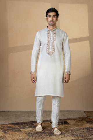 WHITE NOOR JACKET KURTA SET