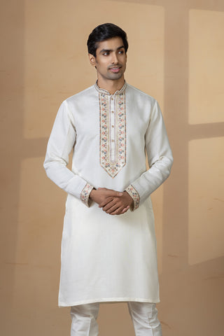 WHITE NOOR JACKET KURTA SET