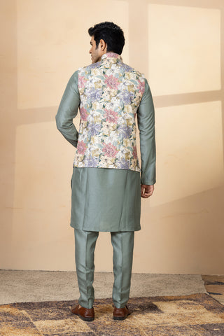 PISTA PUSHP JACKET KURTA SET