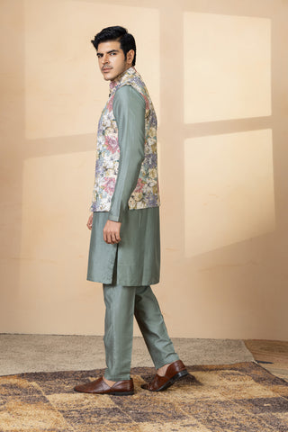 PISTA PUSHP JACKET KURTA SET