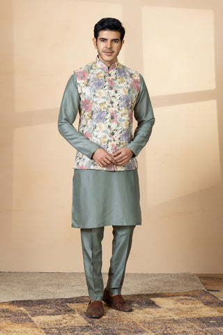 PISTA PUSHP JACKET KURTA SET