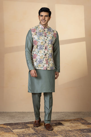 PISTA PUSHP JACKET KURTA SET