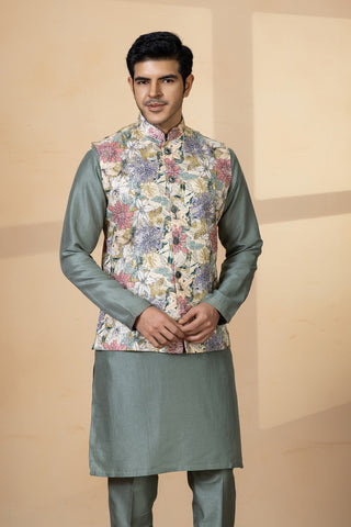 PISTA PUSHP JACKET KURTA SET