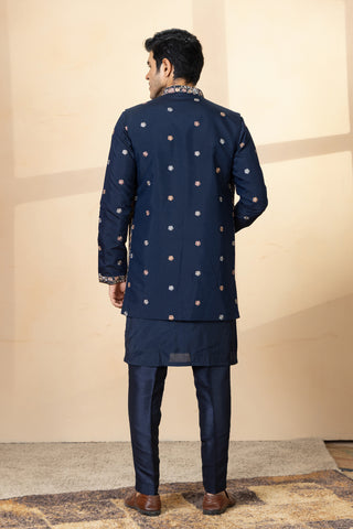 NAVY BLUE NARA JACKET KURTA SET