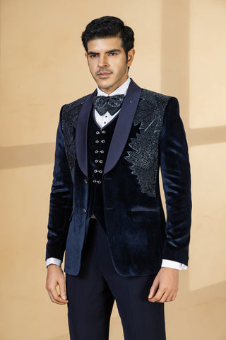 NEELRAJ BLUE VELVET TUXEDO