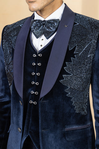 NEELRAJ BLUE VELVET TUXEDO