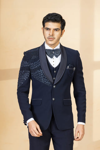 NAVY BLUE AARAV TUXEDO