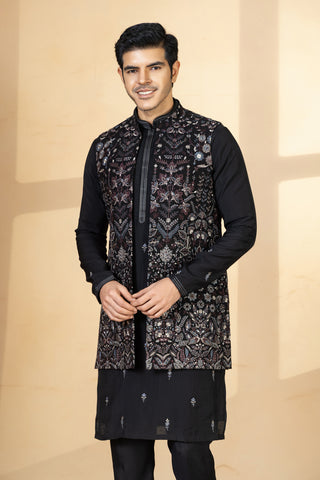 SAYAH VELVET JACKET KURTA SET