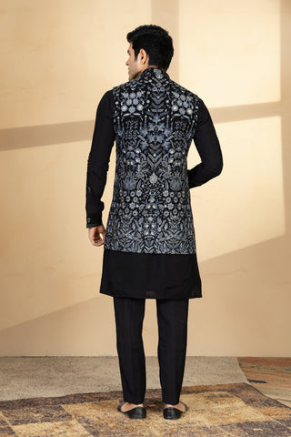 RAJVI  VELVET JACKET KURTA SET