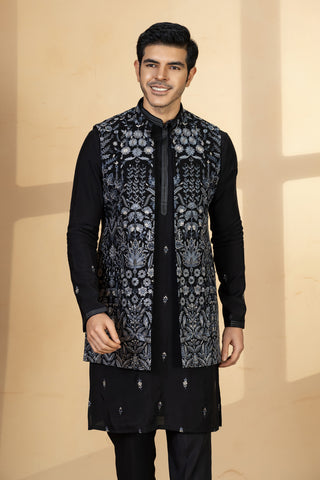 RAJVI  VELVET JACKET KURTA SET