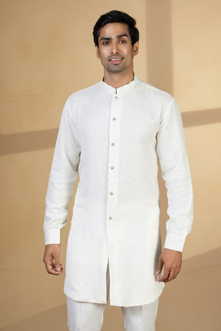 GREY  VELVET SHRUG KURTA SET