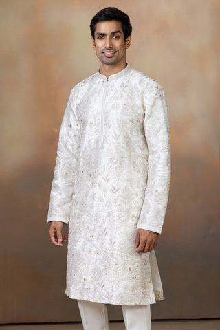 WHITE KAHANI KURTA SET