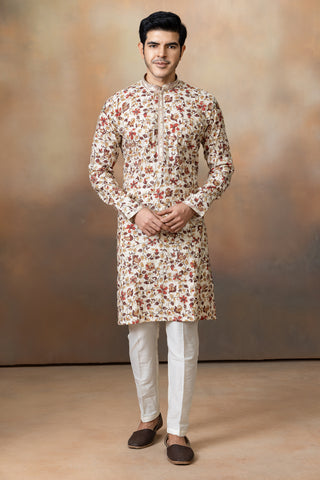 WHITE SUVA KURTA SET