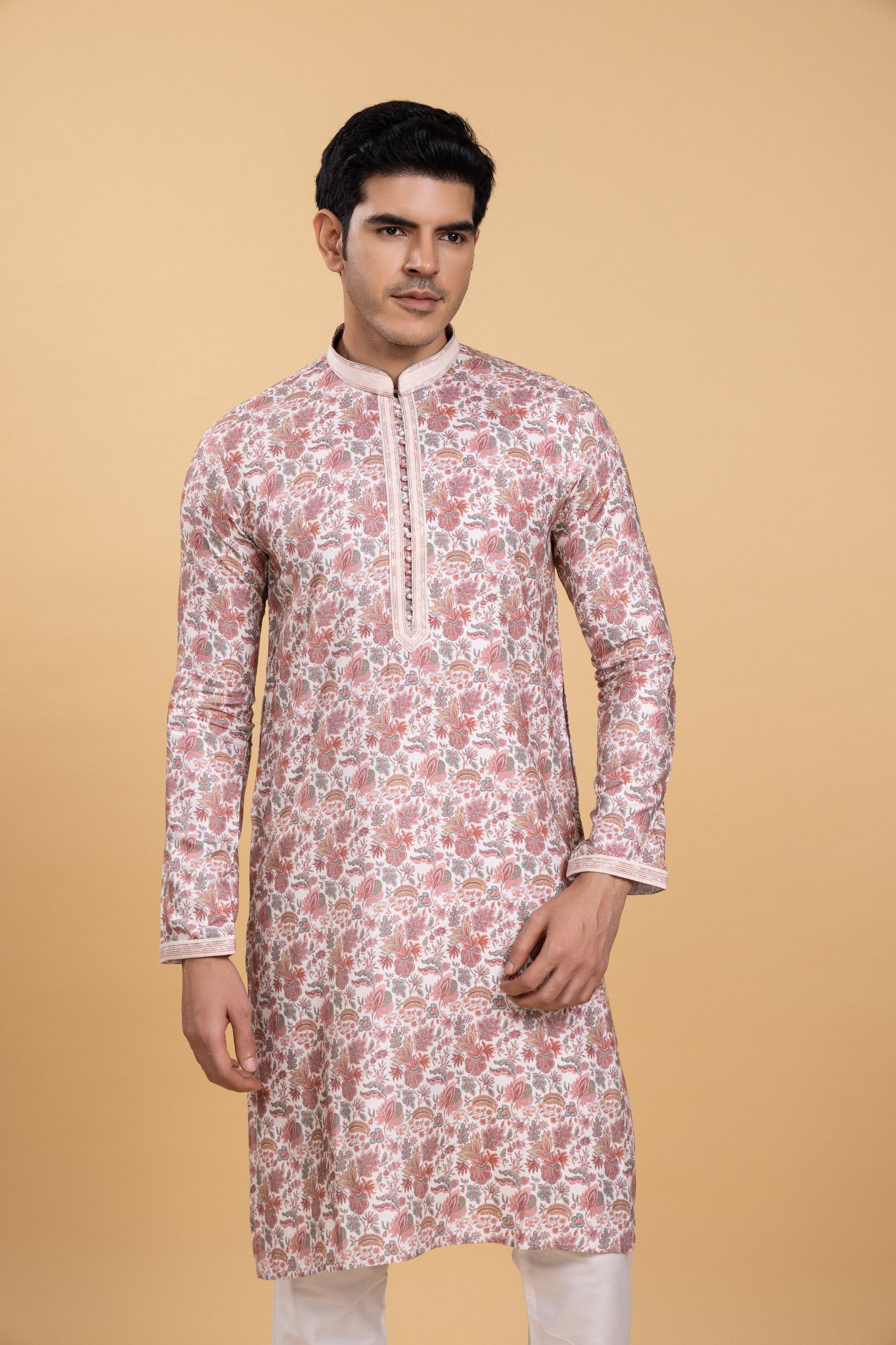White Pashmina Kurta Pajama For Diwali