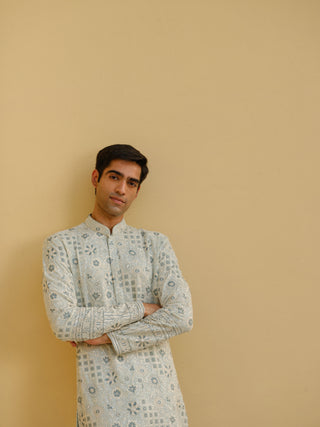 SEA GREEN PALATIAL KURTA SET