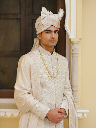 GOLD MAHARAJ SILK SHERWANI SET