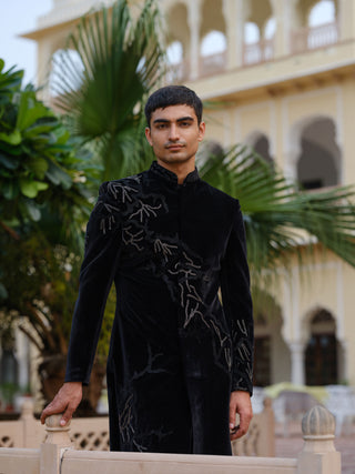 BLACK TEEJ VELVET INDO WESTERN